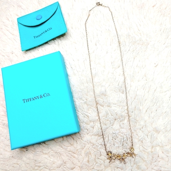 Tiffany & Co. Triple Bows Silver & 18k Gold Necklace - Picture 9 of 14